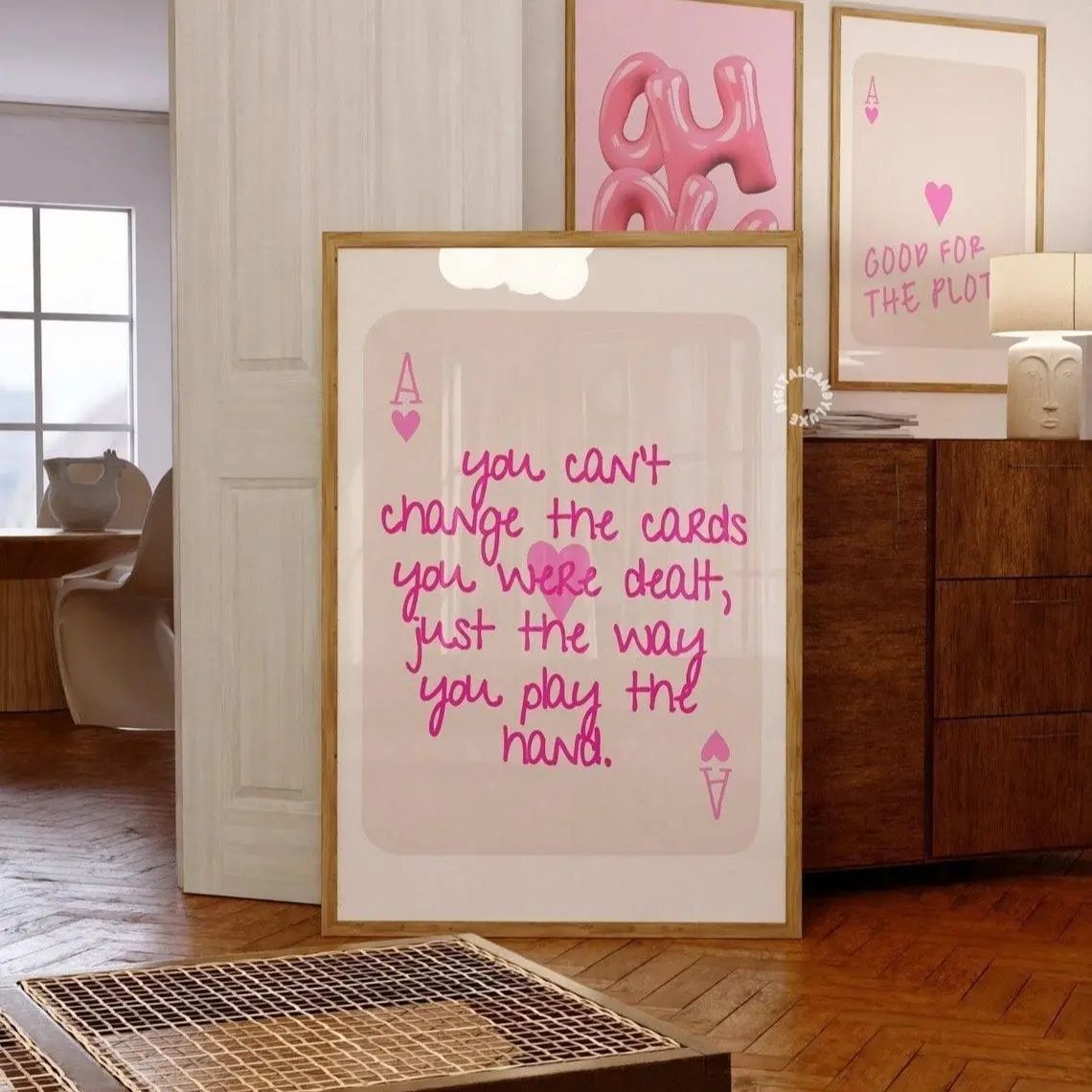 [SALE UP TO 50% - UNFRAMED] Ace Card Print Trendy Wall Art Prints Pink Wall Art Prints Bar Cart Decor Wall Prints Retro Girly Bedroom Printable Art Cute Posters Glossy