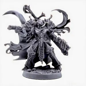 High Precision 3D Printed Death Dealer Miniature Model, Chain Weapon 65mm Resin Mold, Easy Paintable War Game Piece