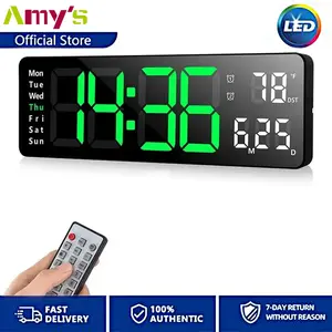 Digital Wall Clock, Remote Control Large Screen Wall Clock with Temperature Date Week Display, Household Countdown Digital Timer, Room Decor, Home Decor, Boyfriend Gifts, Sunmmer Gift, Bedroom Decor