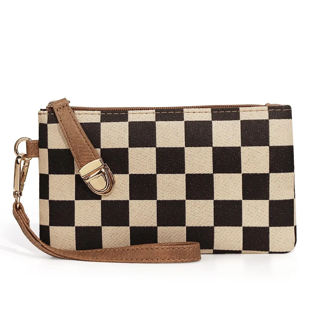 Women's Plaid Checkerboard Wristlet Keychain Wallet, Detachable Wristlet Design Women's Wallet Women's Clutch, Versatile Accessory, Perfect Gift for Women and Girls, F059