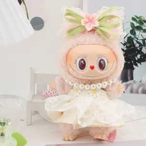 For Labubu Doll ClothesCute yellow dress s Dolls Accessories Cute Decoration Little Cloths( no doll)