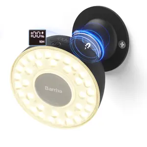 Barrina Orbgrow OG03C Rechargeable Puck Grow Light, 4000K Full Spectrum, Cordless Magnetic Plant Light with Timer, for Indoor Plants, Black 1 Pack