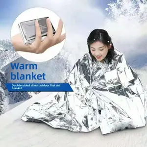Outdoor Portable Emergency Blanket Emergency Rescue Warm-Keeping and Cold-Proof Survival Blanket Emergency Lifesaving Emergency Sleeping Bag Field Tent