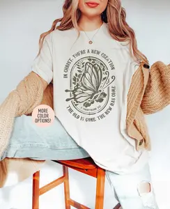 Boho Christian Shirt - Trendy Christian Shirts - Transformed By Christ Tee - Christian Apparel - Retro Vintage Religious Tee  T-shirt, sweater and Hoodie