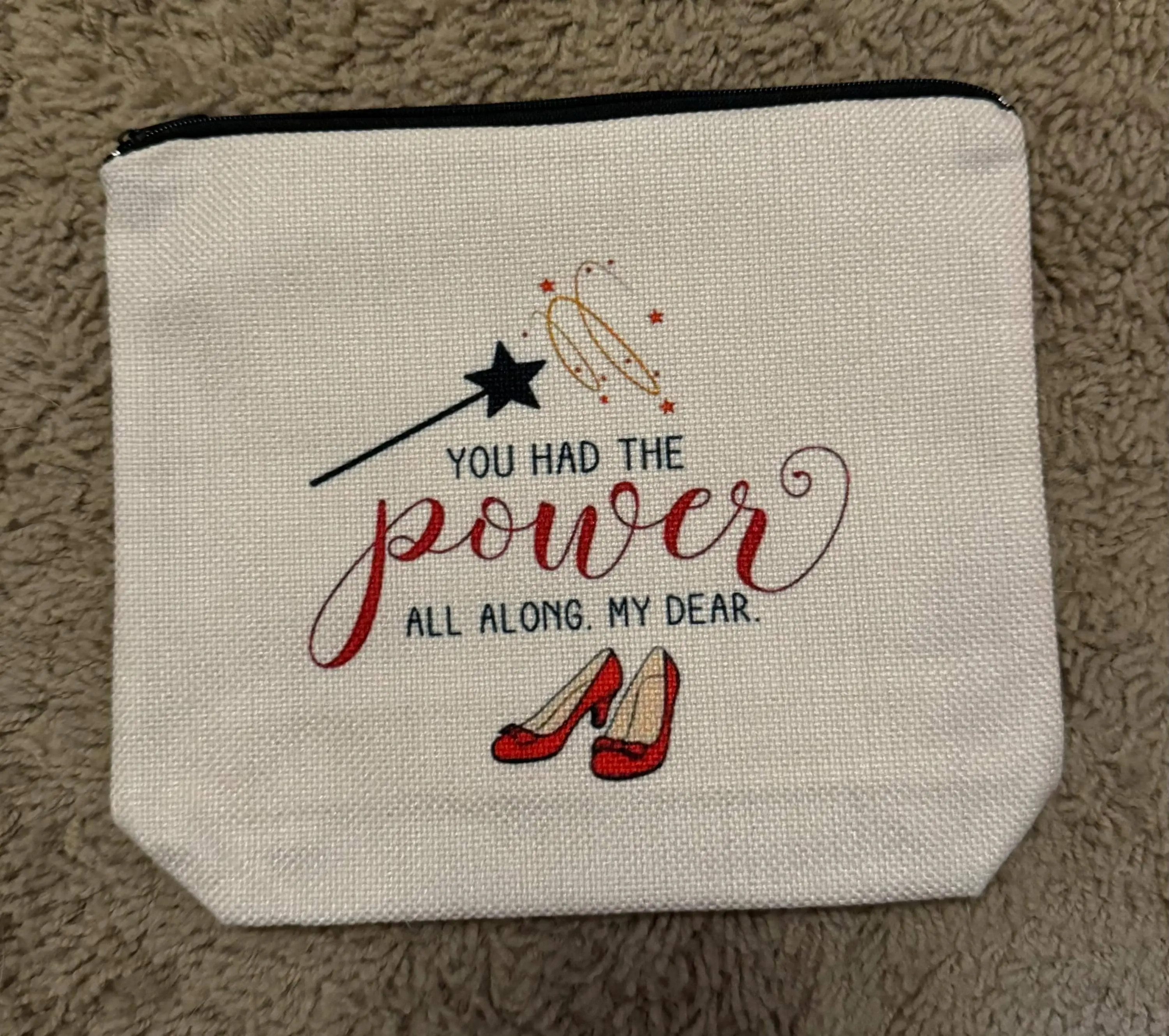 You had the power all Canvas Zipper pouch pen case Pouch Pencil Bag Case Pouch Tote Bag Cosmetic bag gift Christmas gift wizard of oz wicked