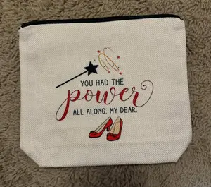 You had the power all Canvas Zipper pouch pen case Pouch Pencil Bag Case Pouch Tote Bag Cosmetic bag gift Christmas gift wizard of oz wicked