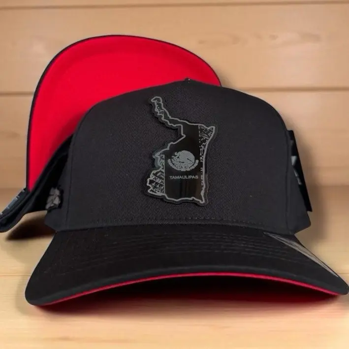 Tamaulipas- Mexico States  Hats Snapback Black Plate Cap with Mexico States Logo, High Quality Design.