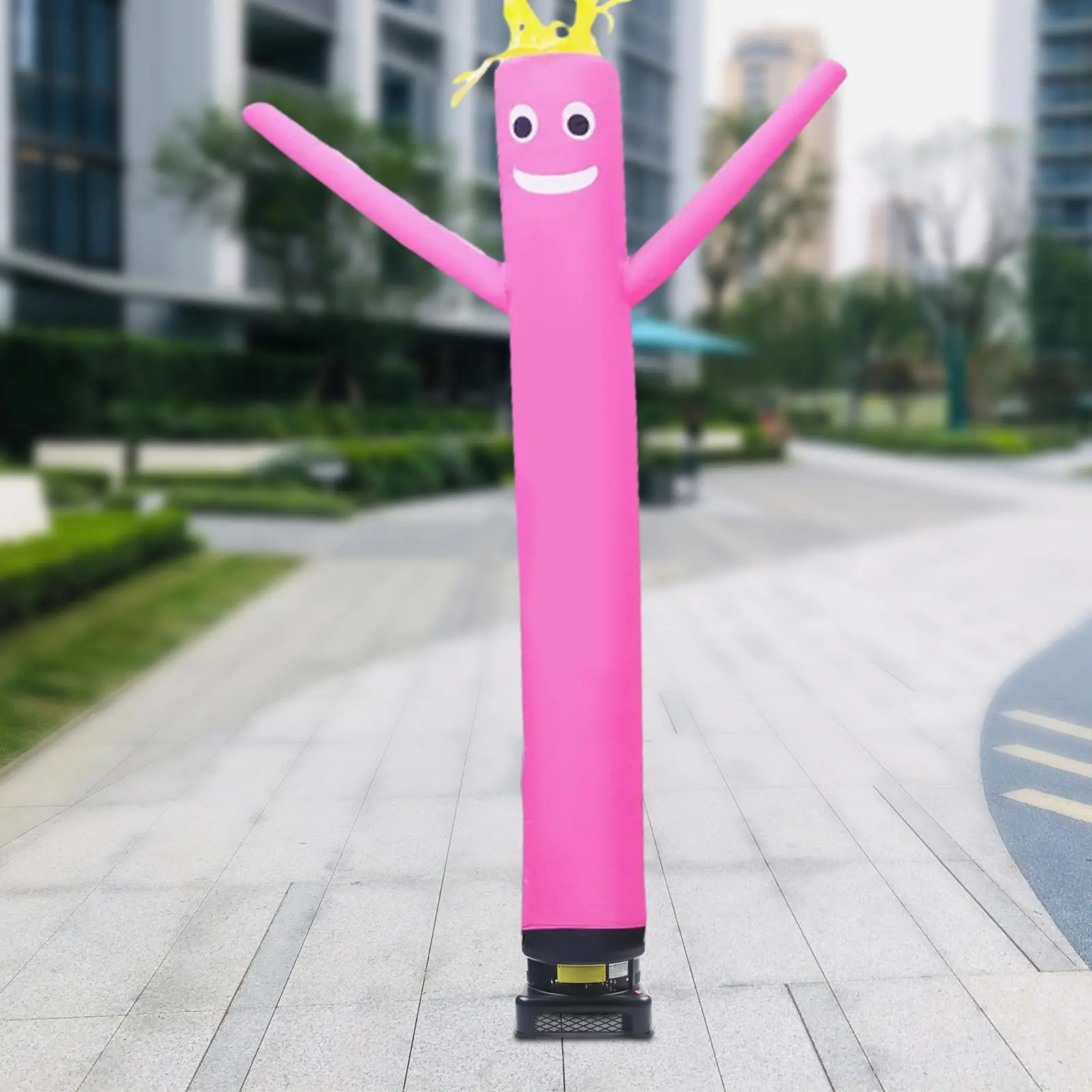 Plastic Inflatable Tube Man Blower - 550W Plug-Powered Corded, 110V US Standard, 45cm/17.7in & 46*30cm/18.1*11.8in Fans, 9.8-18.04ft Height Smooth Wacky Waving Puppet Balloon Dancer, 1700/1760R/Min, Easy Install for Halloween Decor, Outdoor Advertising