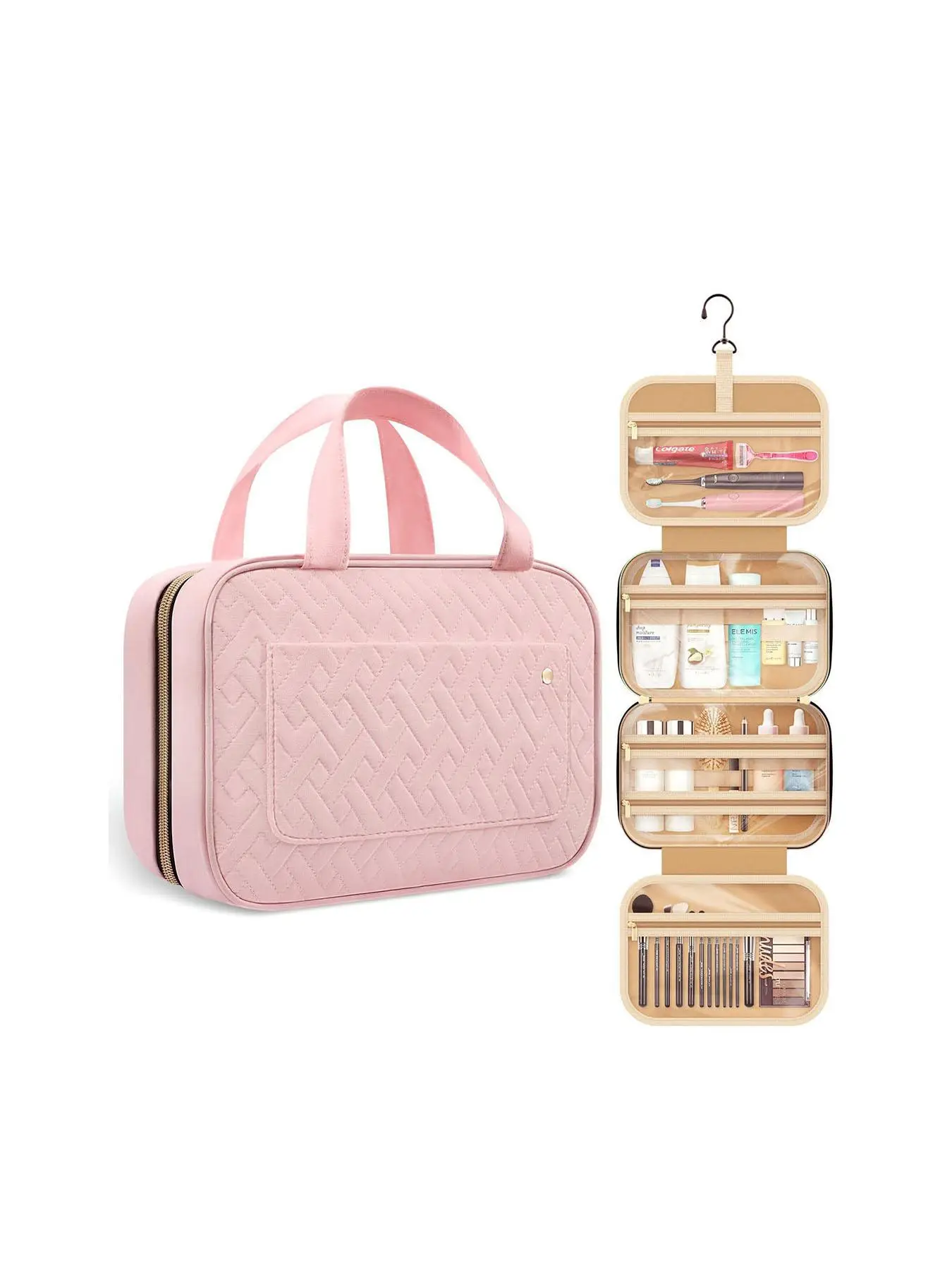 Women's Minimalist Plain Makeup Storage Travel Bag, Waterproof Dustproof Travel Bag For Makeup Storage, Portable Makeup Travel Storage Bag For Busines