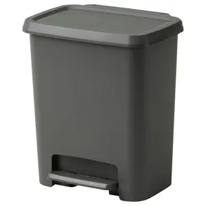 Step trash can, dark gray, 7 gallon