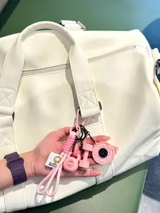 Sports Style Fitness Accessories Keychain - Dumbbell Shaped Barbell Pendant, Woven Hanging Rope Keychain, Keychain Attachment, Party Or Valentine's Day Gift, Women's Bag Daily Accessories, Bag Charm Decoration Pendant