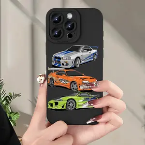 A Popular And StylishFeaturing a Creative Car Design TPU Case for iPhone 17 Pro Max 16 16e 15 14 Plus 13 12 Mini 11 Air X XS XR Straight Edge Drop-Resistant Rugged Durable Cover Shell Gift 2D printing