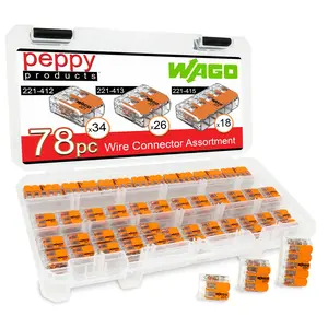 WAGO 221 LEVER-NUTS 78pc Compact Splicing Wire Connector Assortment with Case