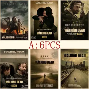The Walking Dead Theme Movie Decorative Poster, Vintage Wall Picture, Kraft Poster, Coated Wall Stickers, Home Decoration Gift, Ornaments