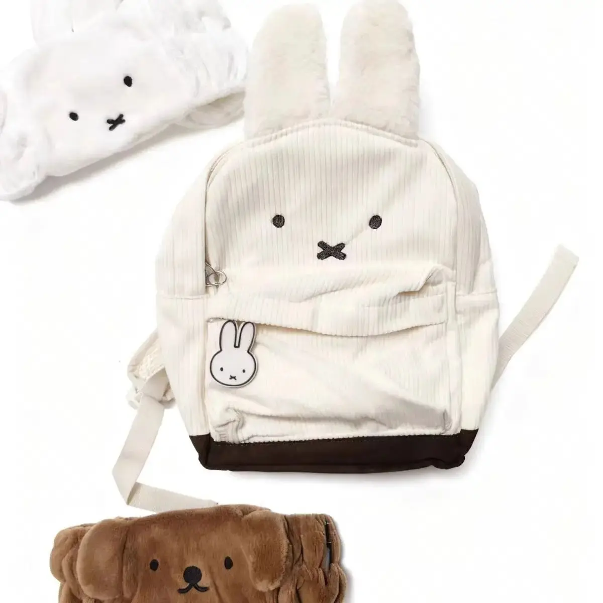 New Rabbit Ears Bear Cute Kindergarten School Backpack Daily Miffy Unisex Childrens Bookbag Trendy Design