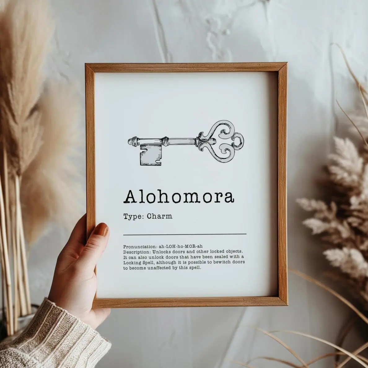 Alohomora Poster, Magic Spell Wall Art - Witch and Wizard Home Decor - HP Wall Art - Nursery Office Home Decor - Kids Room, Fun