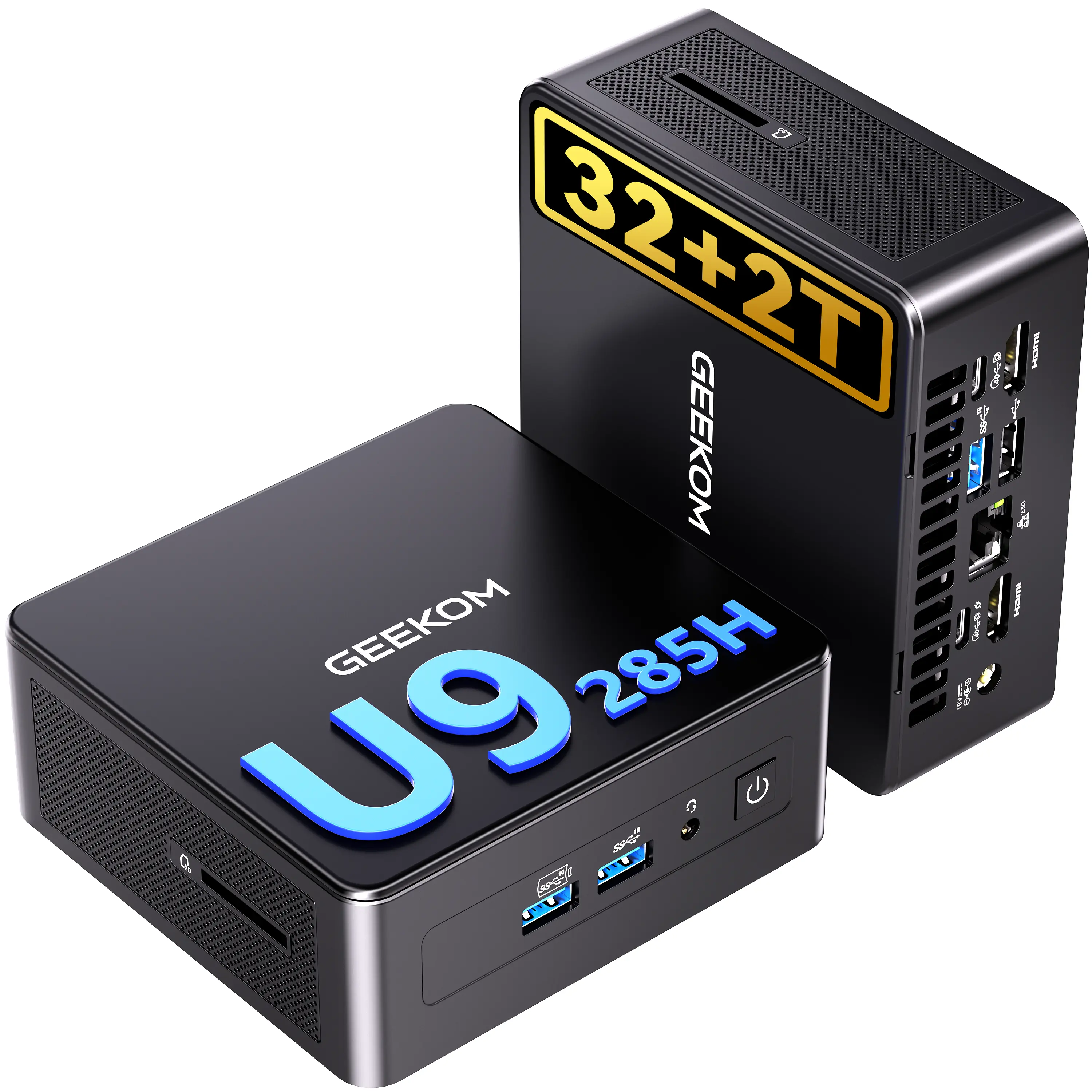 GEEKOM 2025 New Upgraded IT15 Mini PC Windows 11 Pro, with 15th Gen Intel U9-285H (Up to 5.4GHz), 32GB DDR5 Dual-Channel RAM & 2TB NVMe SSD (Expandable), 8K/Quad Display/WiFi 7/BT 5.4/Real-time AR Student Computer chrismas gift