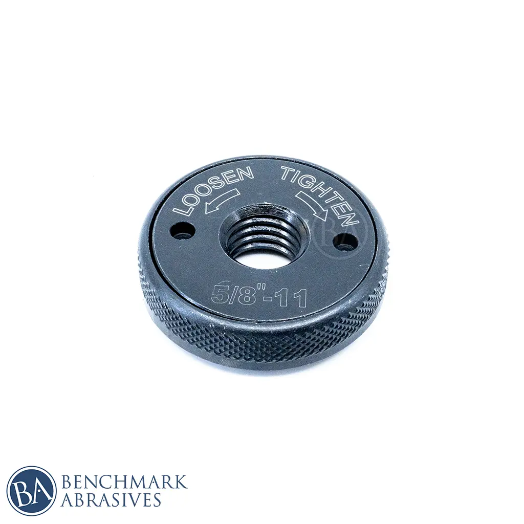 1-Piece 5/8"-11 Thread Self-Locking Angle Grinder Nut, 1-5/8" OD Hardware Fastener with Hand Tighten Function, Inner Diameter & Height Specs, Quick-Release Tool for Fast Changes, Universal Portable Grinder Fit