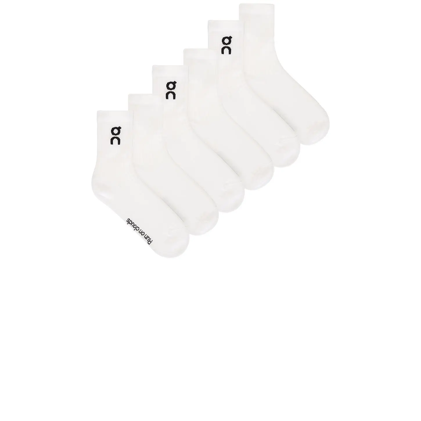 On Logo Sock 3-Pack in White On Logo Sock 3-Pack in White