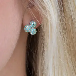 Par 3 Turquoise and Silver Cluster Earrings