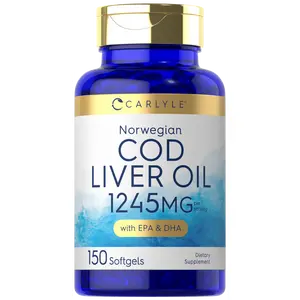 Carlyle Norwegian Cod Liver Oil | with EPA & DHA | 1245mg | 150 Softgels | Liquid Capsules | Non-GMO & Gluten Free Supplement