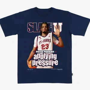 Bryce Hopkins St. John’s Slam U T-Shirt – Applying Pressure Basketball Graphic Tee,College Player Shirt, Streetwear Sports Cotton Tee for Men Women Fans USA Style