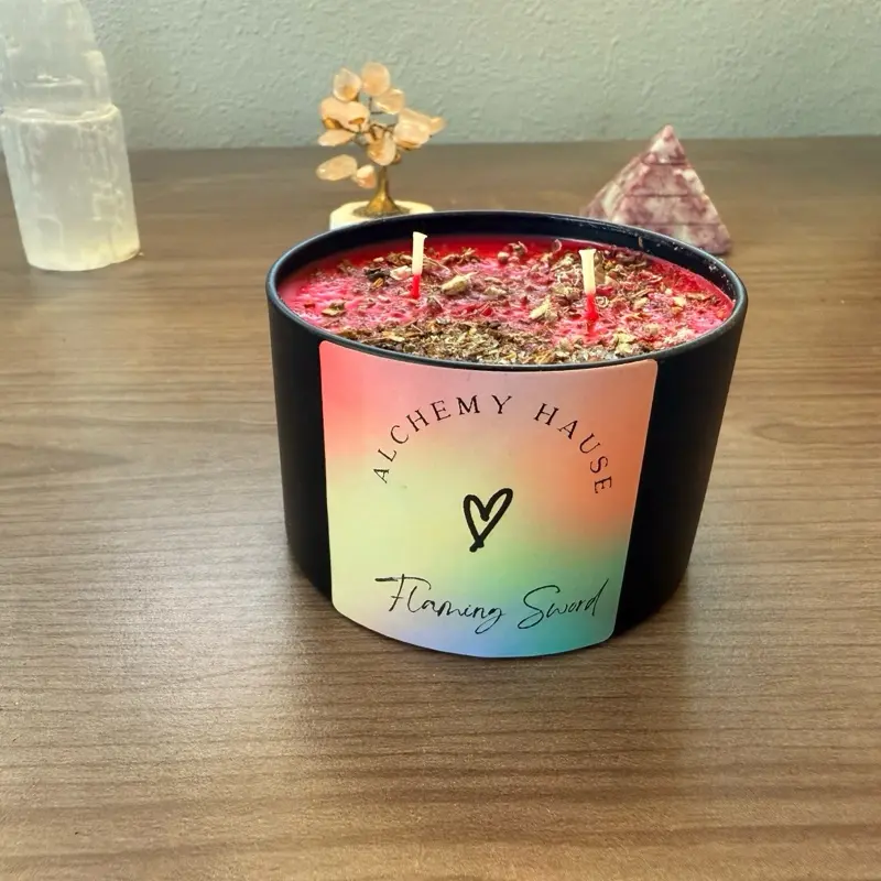 Flaming Sword Spelled Candle