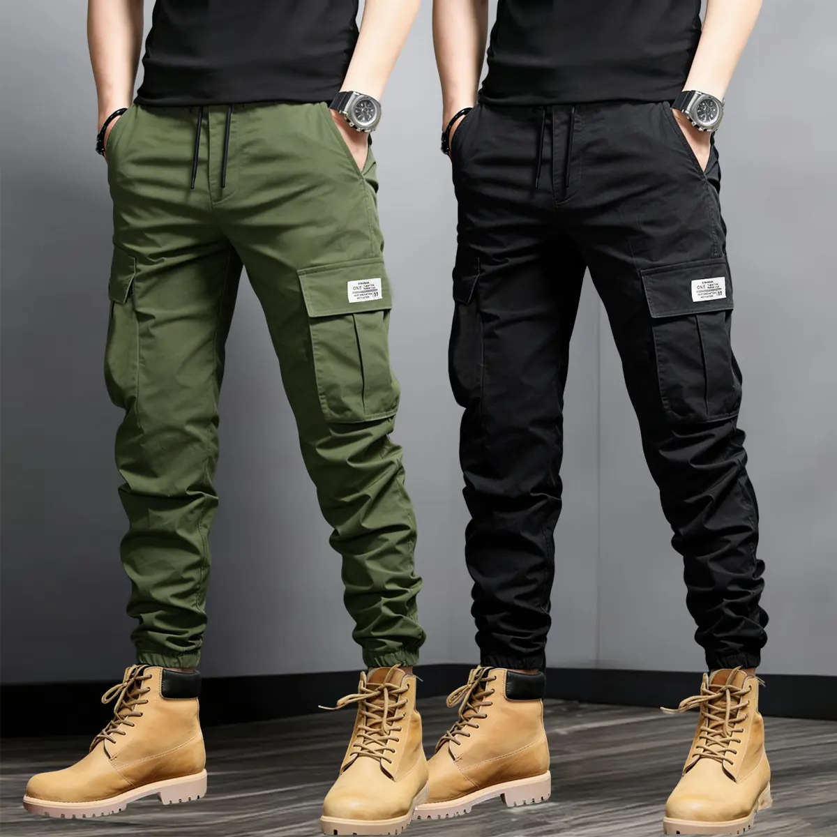 Army green + black