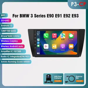 Hizpo For BMW 3 Series E90 E91 E92 E93 with Car Radio Player Support Wireless Carplay Android Auto RDS BT WIFI GPS