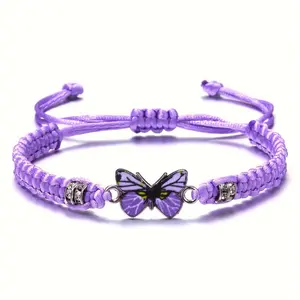 1/7pcs of Stylish Colorful Butterfly Woven Bracelets, Bohemian Style Alloy Jewelry, Exquisite Gifts for Both Men And Women, Casual Daily Bracelets, Summer Beach Additions, Friendship Gifts