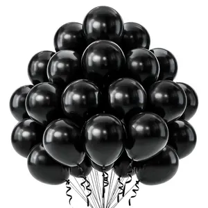 Black Party Balloons, Party Balloons Decorations, 10/12/18inch Multiple Sizes Available, Matte Latex Helium Balloons, for Birthday Wedding Anniversary Graduation Baby Shower Gender Reveal Halloween Prom Casino Disco, Party Decor
