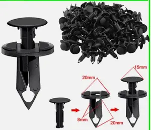 120PCS 8mm Bumper Clips Retainer Auto Car Plastic Rivets Fastener Fender Push