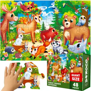 QUOKKA Jigsaw Giant Floor 48 Pcs Puzzles for Kids | Large Puzzles Forest Animals