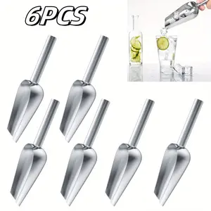 6PCS Stainless Steel Small Ice Shovel Multifunctional Candy Scoops Flour Spoon Shovel Metal Ice Cream Scoop Metal Ice Scoop, Kitchen Ice Scooper for Ice Maker Utility kitchen utensil gadget