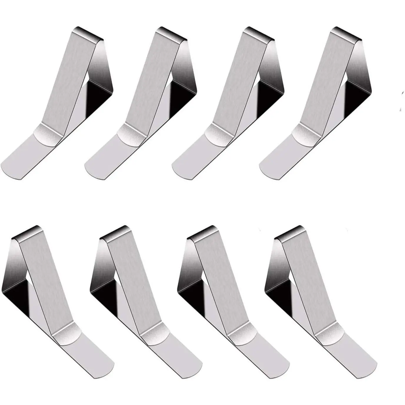 Stainless Steel Tripole Functional Clips - 8 Pack Solid Metal Tablecloth Clamps, Table Cover & Skirt Clips for Home Kitchen Restaurant Use, Table Clamps