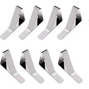 Tripole Tablecloth Clips 8 Pack Stainless Steel Table Cover Clamps Skirt Clips Home Kitchen Restaurant Use