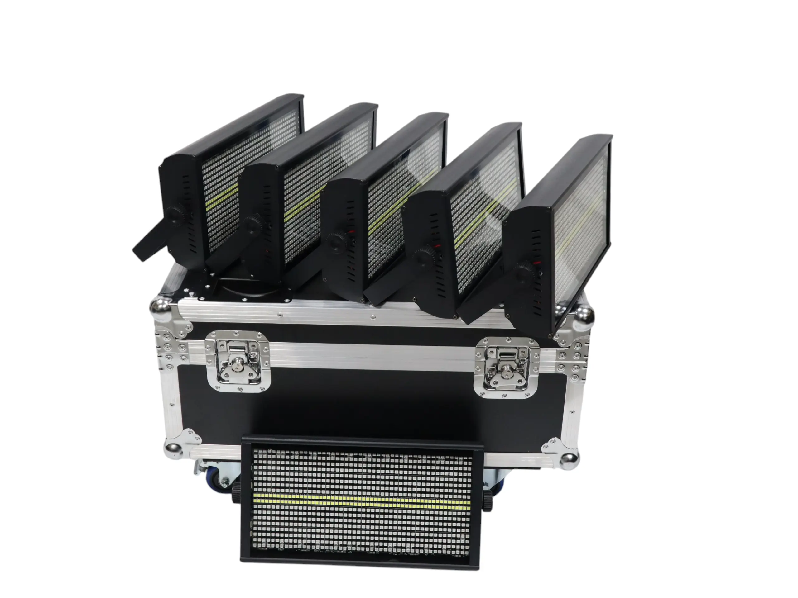 AUVI LIGHTS Pixel Storm LED Panel – Effect Strobe Wash Pixel Light (Set of 6 with Flight Case)