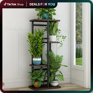 dealsforyoudays Plant Stand 4 Tier 5 Potted Indoor Plant Shelf Multiple Stands for Garden Corner Balcony Living Room