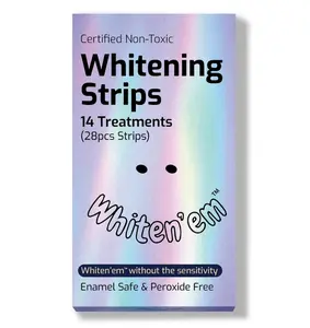 Whiten’em Teeth Whitening Strips for Sensitive Teeth 14 Treatments (28 Strips) Peroxide Free - Enamel Safe - Sensitivity Free Stain Removal
