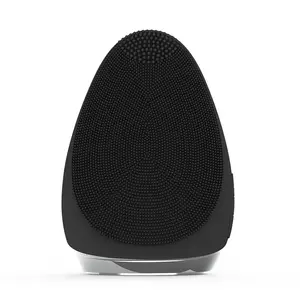 2023 Best Waterproof Men's Black Face Cleaning Brush Wireless Vibration Ultrasonic Facial Cleansing Brush for Home Use