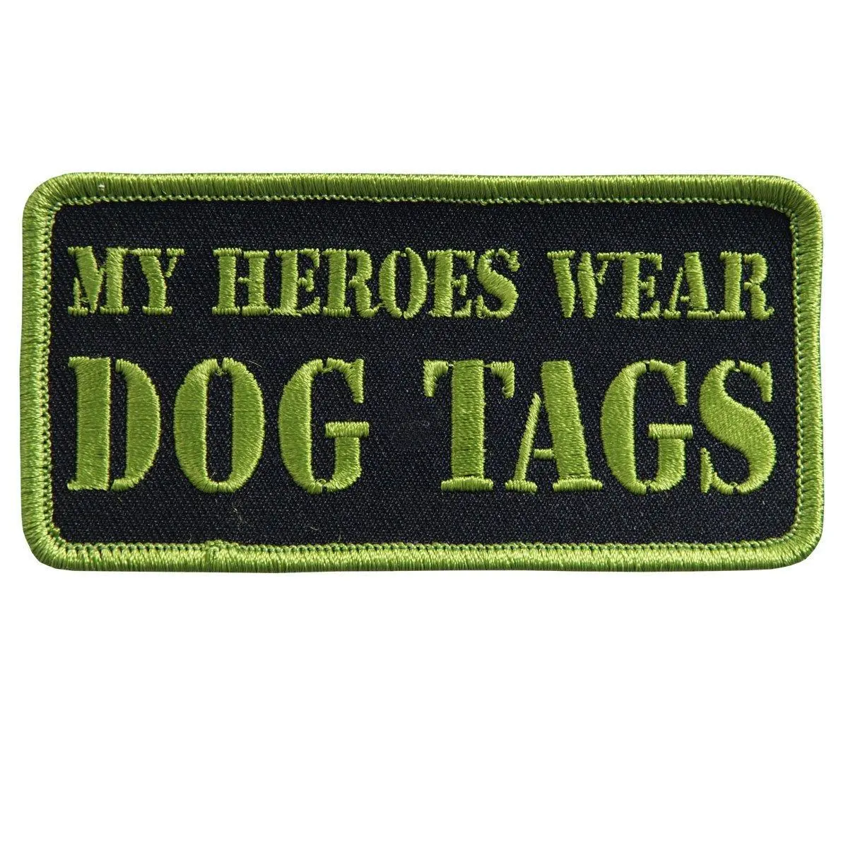 Hot Leathers My Heroes Wear Dog Tags Patch (Multicolor, 4" Width x 2" Height)