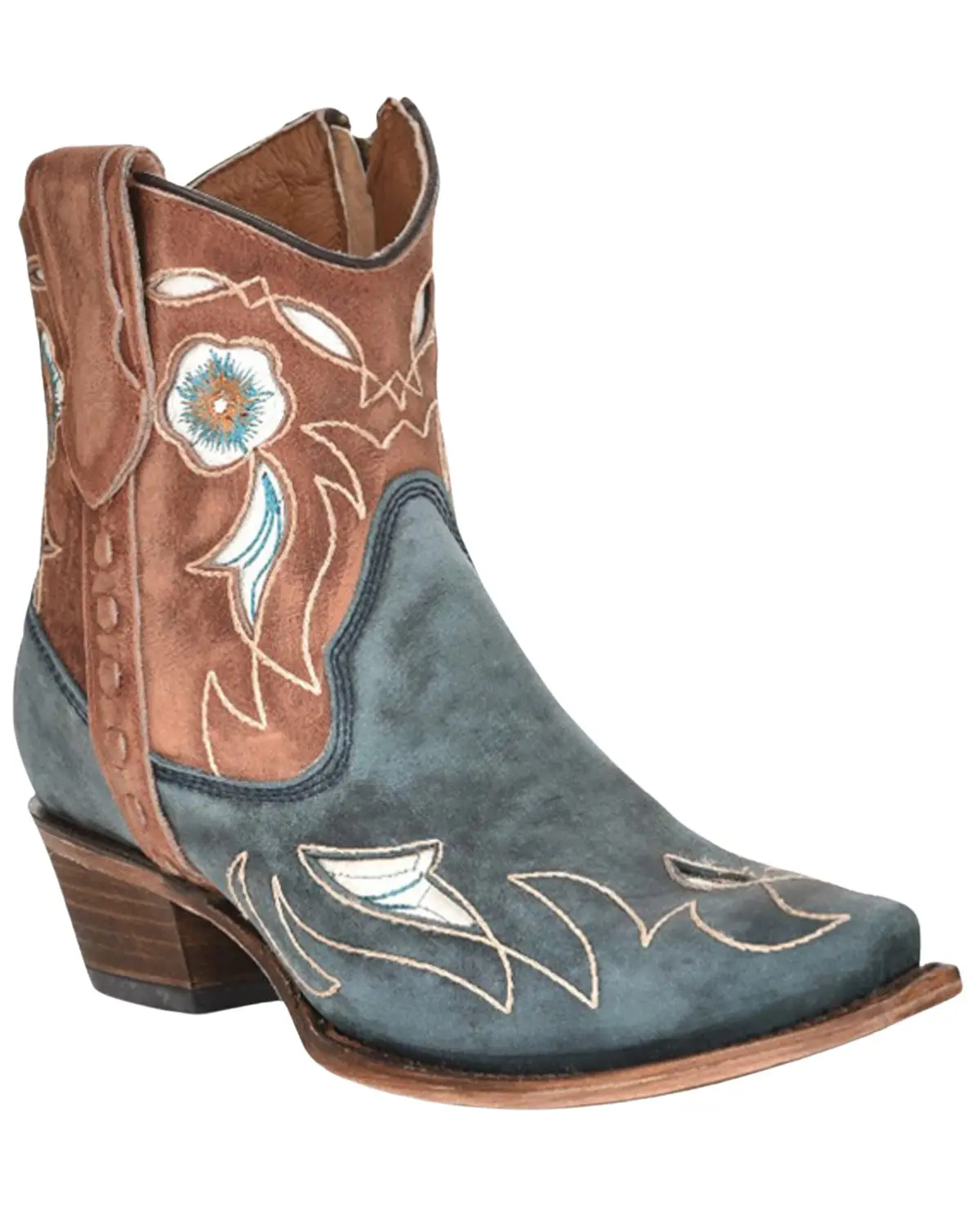 Corral Women's Women'S Shedron Floral Inlay Western Ankle Boot Snip Toe - L5940