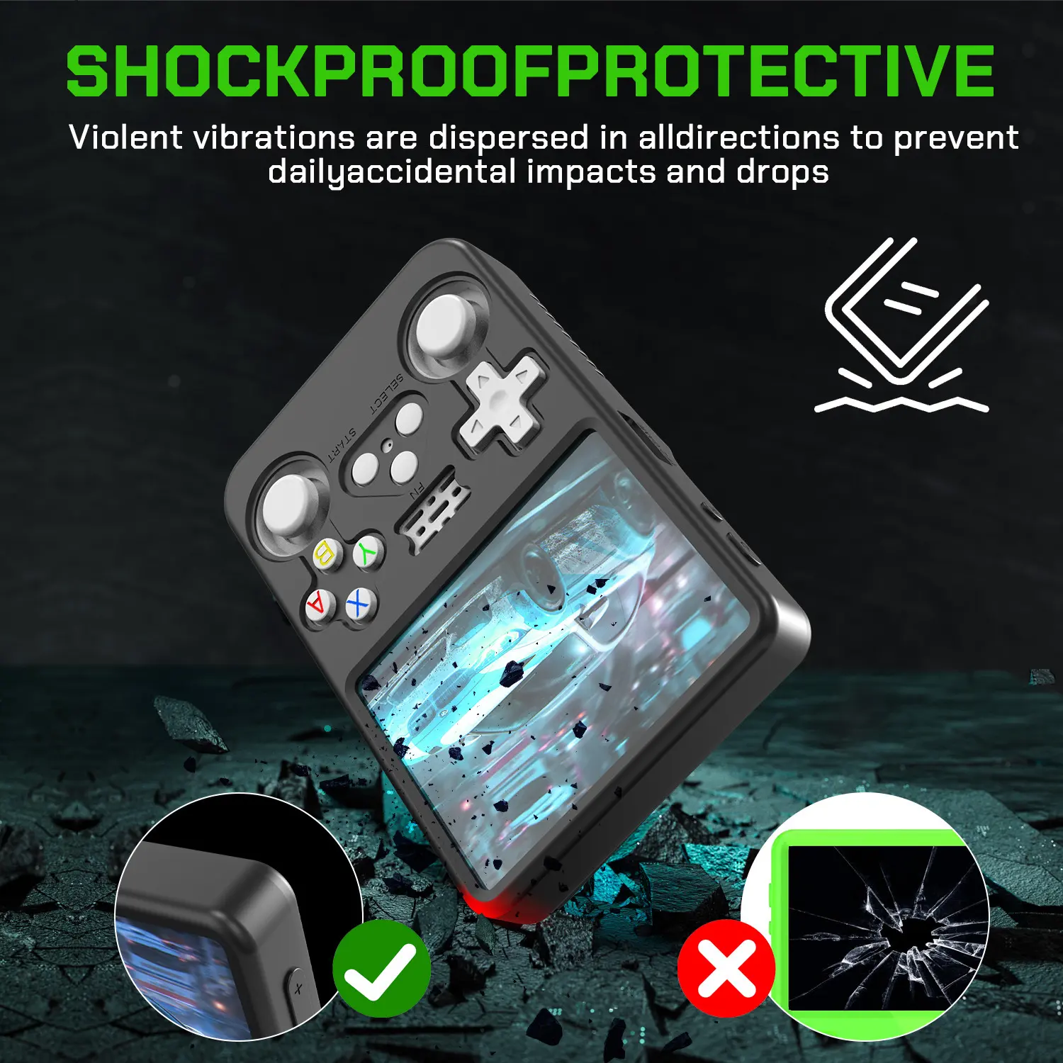 Suitable for R36S handheld game console, convenient silicone storage case, home game console protective cover, handheld console Protection Game Peripherals