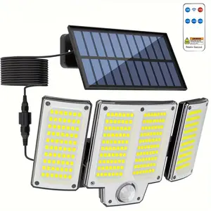 Solar Powered Motion Sensor Light, Outdoor Street Light with Remote Control, Outdoor Security Lighting, Outdoor Safety Lighting for Garden, Garage, Deck, Yard, Backyard, Solar Garden Lights, Solar Street Lamp, Solar Shed Lights
