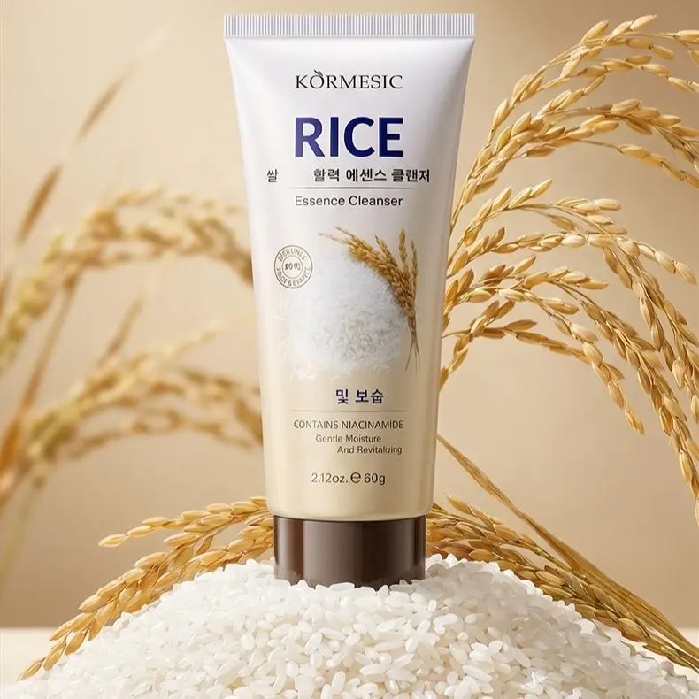 Korean Niacinamide Rice Foam Cleanser – Mild Gentle Daily Face Wash, Hydrating & Natural Brightening for Dull Skin – Made in Korea 60g