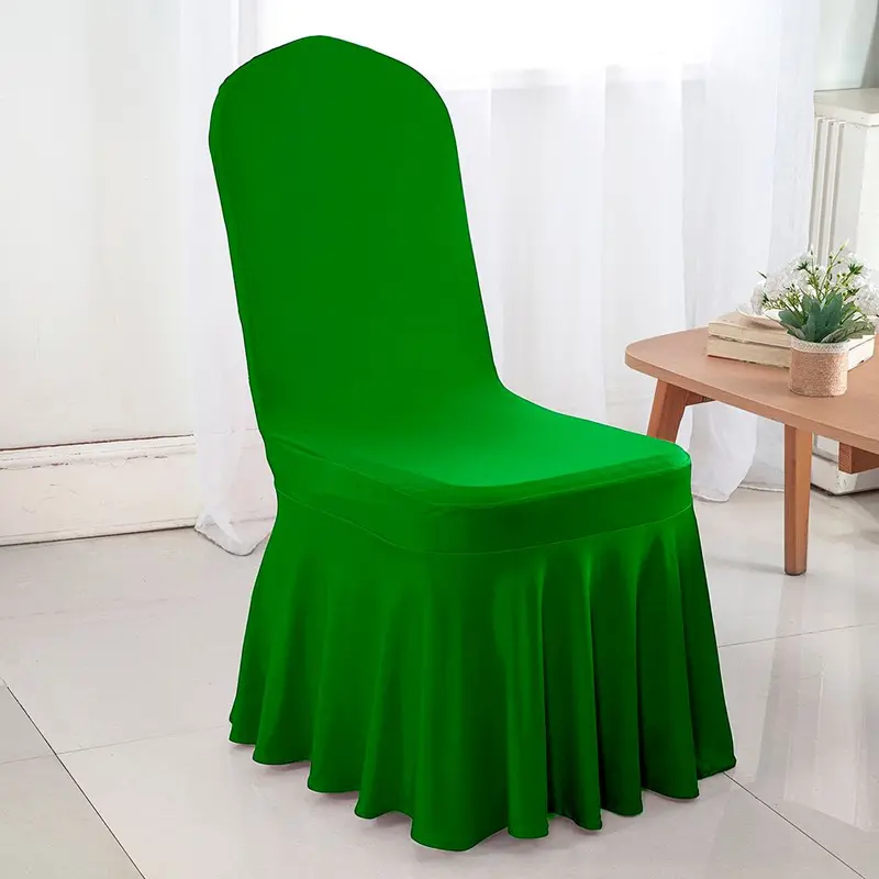 Premium Spandex (220 GSM) Banquet Skirt Chair Cover - Emerald Green (1pc)