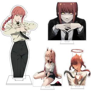 16CM Anime Chainsaw Man Cosplay Acrylic Figure Stand Plate Power Hayakawa Aki Makima Pochita Denji Ornaments Gifts