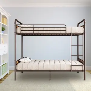 Twin Over Twin Metal Bunk Bed for Kids – Heavy Duty & Convertible, Noise Free with Guardrail & Ladder, No Box Spring Needed