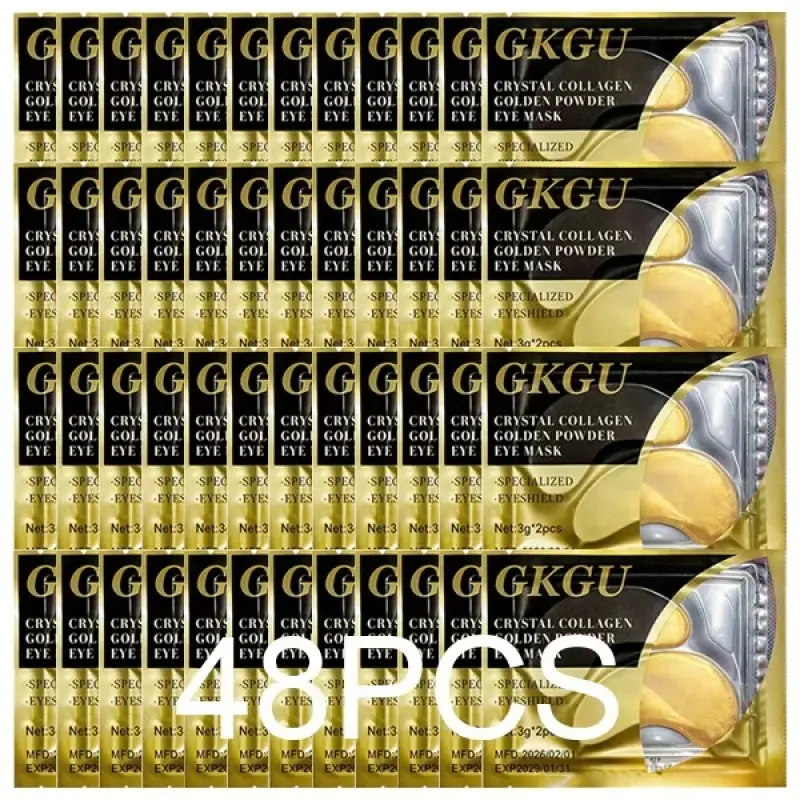 48pcs Golden Eye Masks, Collagen Eye Patches, a Spacious Holiday Gift Box, Packed with Collagen for Hydrating And Nourishing The Skin, Ideal for Eye Care at Home Or While Traveling, Making It a Perfect Holiday Present for Loved Ones
