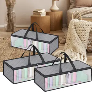 2Pcs Stackable Baseball Cap Storage Box with Transparent Window, Sturdy Cardboard Hat Box for Storing Underwear, Socks, and Toys, Suitable for Men,